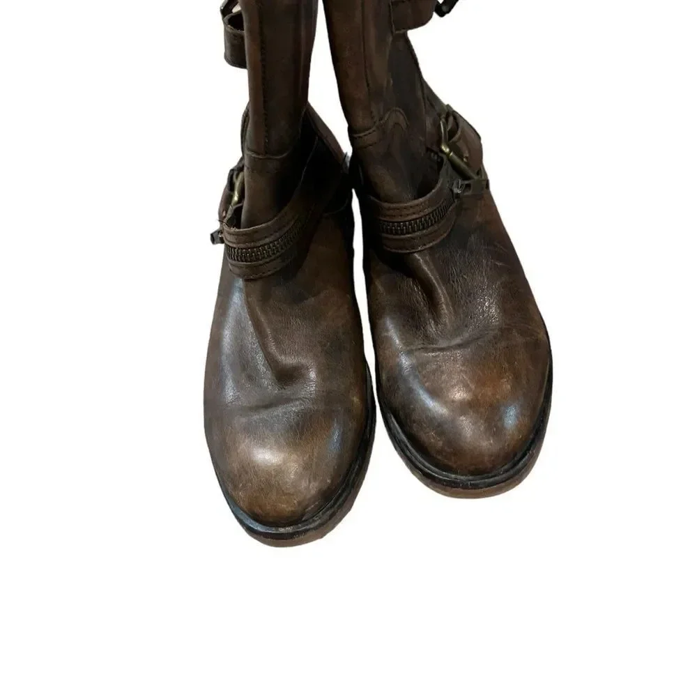 EUC Hard to Find Hinge Compadre Ankle Boots Bootie leather size 9 - Picture 3 of 9